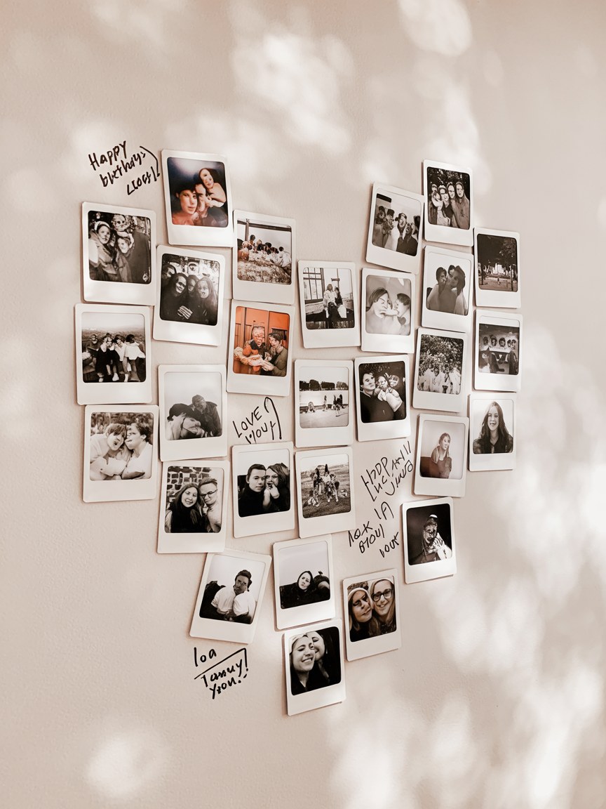 DIY Polaroid Photo Wall Decor Ideas for Bedroom Gallery Display