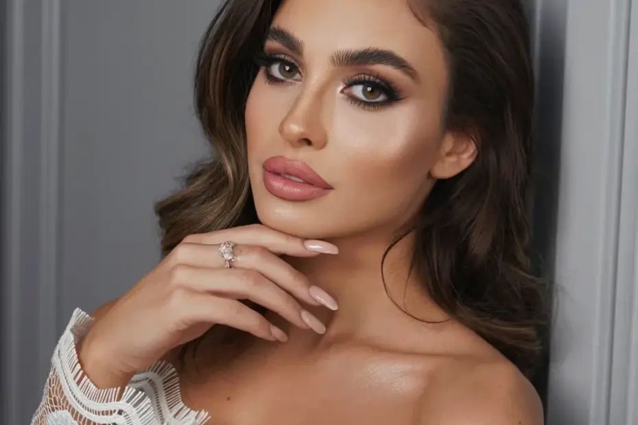 Smokey eye makeup ideas with nude lip and lace dress | cozy glam inspiration