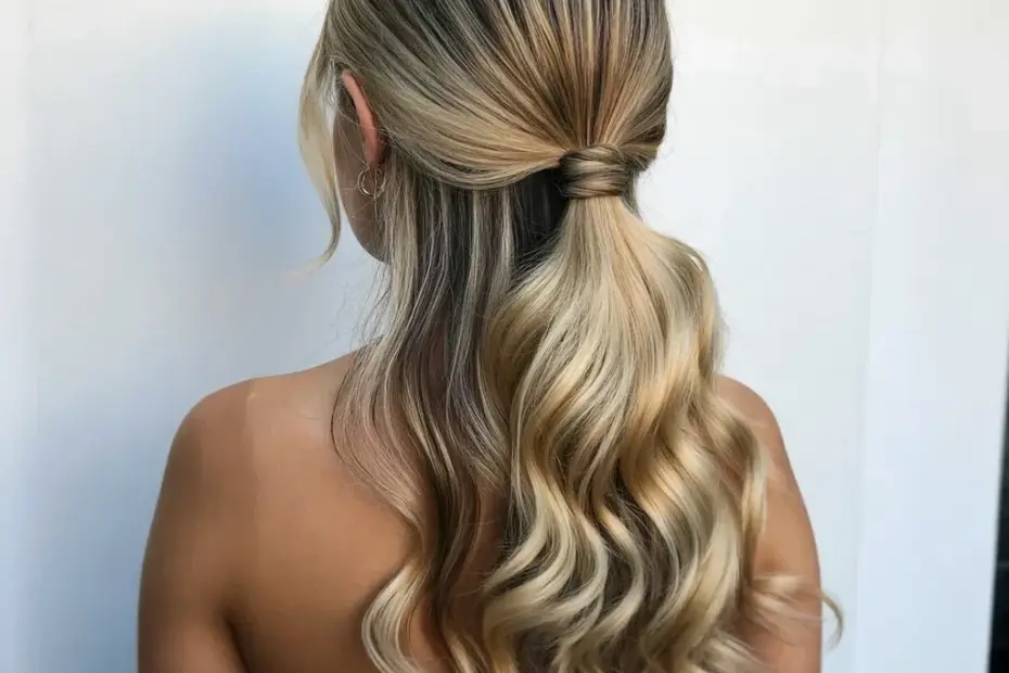 Half-Up Half-Down Hairstyle with Golden Blonde Waves | Soft Glam Hair Inspo