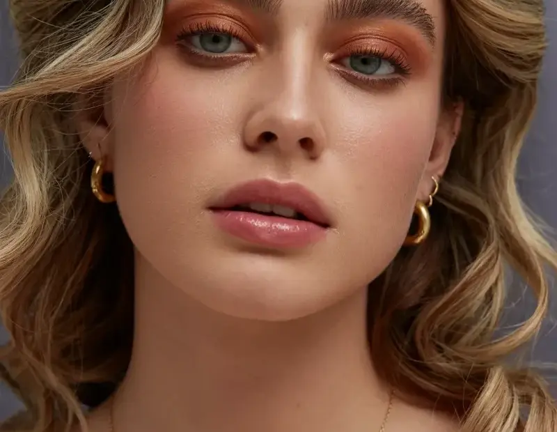 How to Get Honey Blonde Waves + Glowy Mauve Lip Makeup | Beauty Portrait Inspo