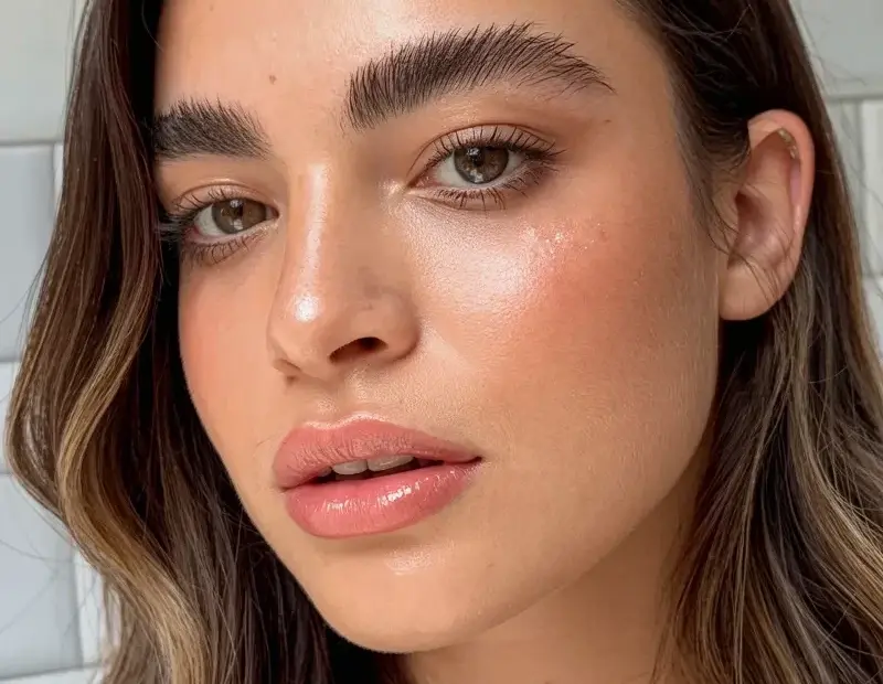 No Makeup Makeup Tutorial: Dewy Glow, Soft Pink Lips & Loose Waves