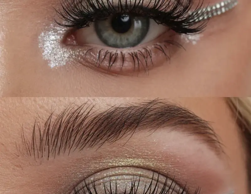 Champagne Eyeshadow with Rhinestones – a Bold Party Look for New Year's Eve